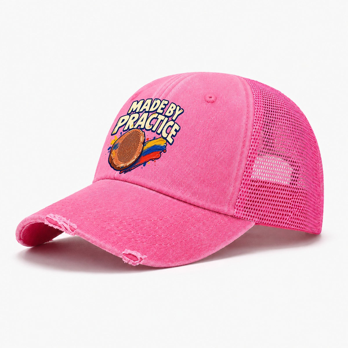 Made By Practice Clay Color Makers Washed Trucker Hat – Rose