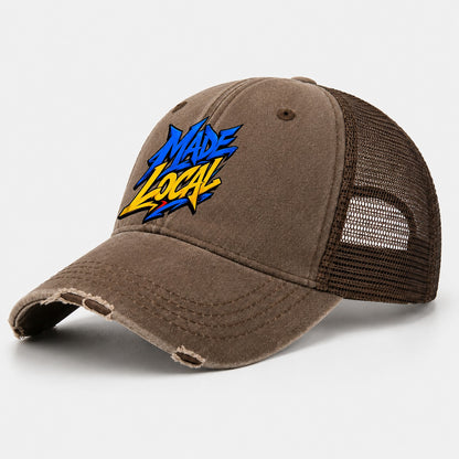Made Local Tee Graphic Washed Trucker Hat – Coffee