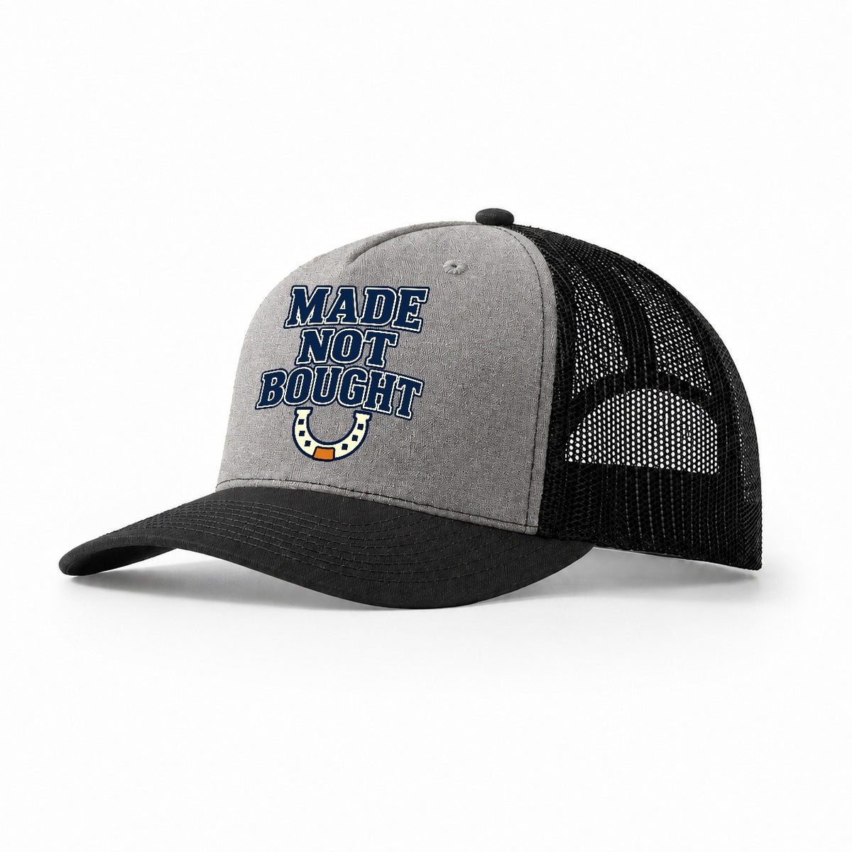 Made Not Bought Blacksmithing Trucker Hat – Grey Black