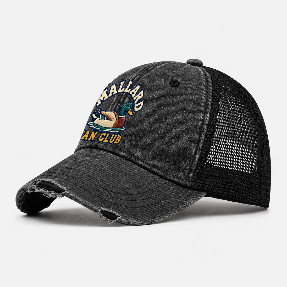 Mallard Fan Club Washed Trucker Hat – Black