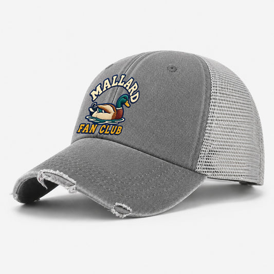 Mallard Fan Club Washed Trucker Hat – Grey