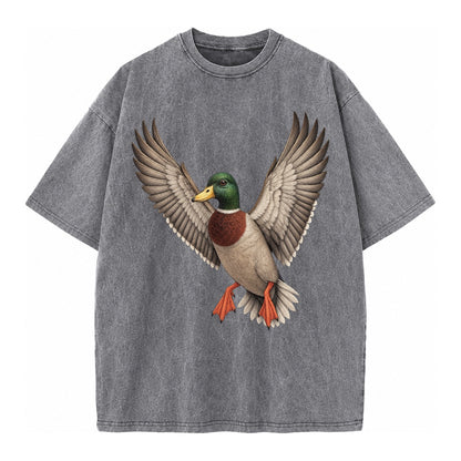Mallard In Flight Vintage T-shirt – Grey