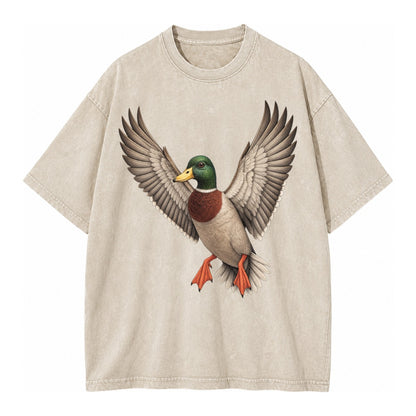 Mallard In Flight Vintage T-shirt – Off White