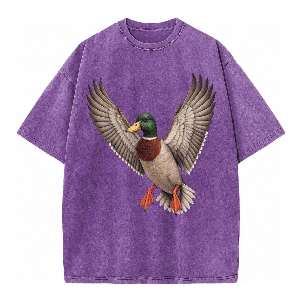 Mallard In Flight Vintage T-shirt – Purple