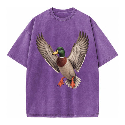 Mallard In Flight Vintage T-shirt – Purple