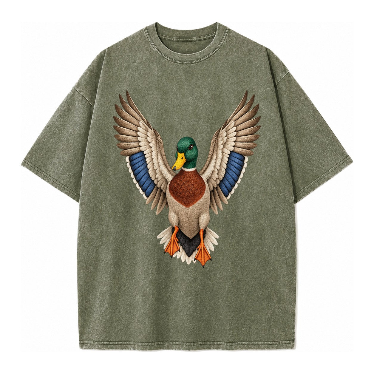 Mallard Majesty Vintage T-shirt – Army Green