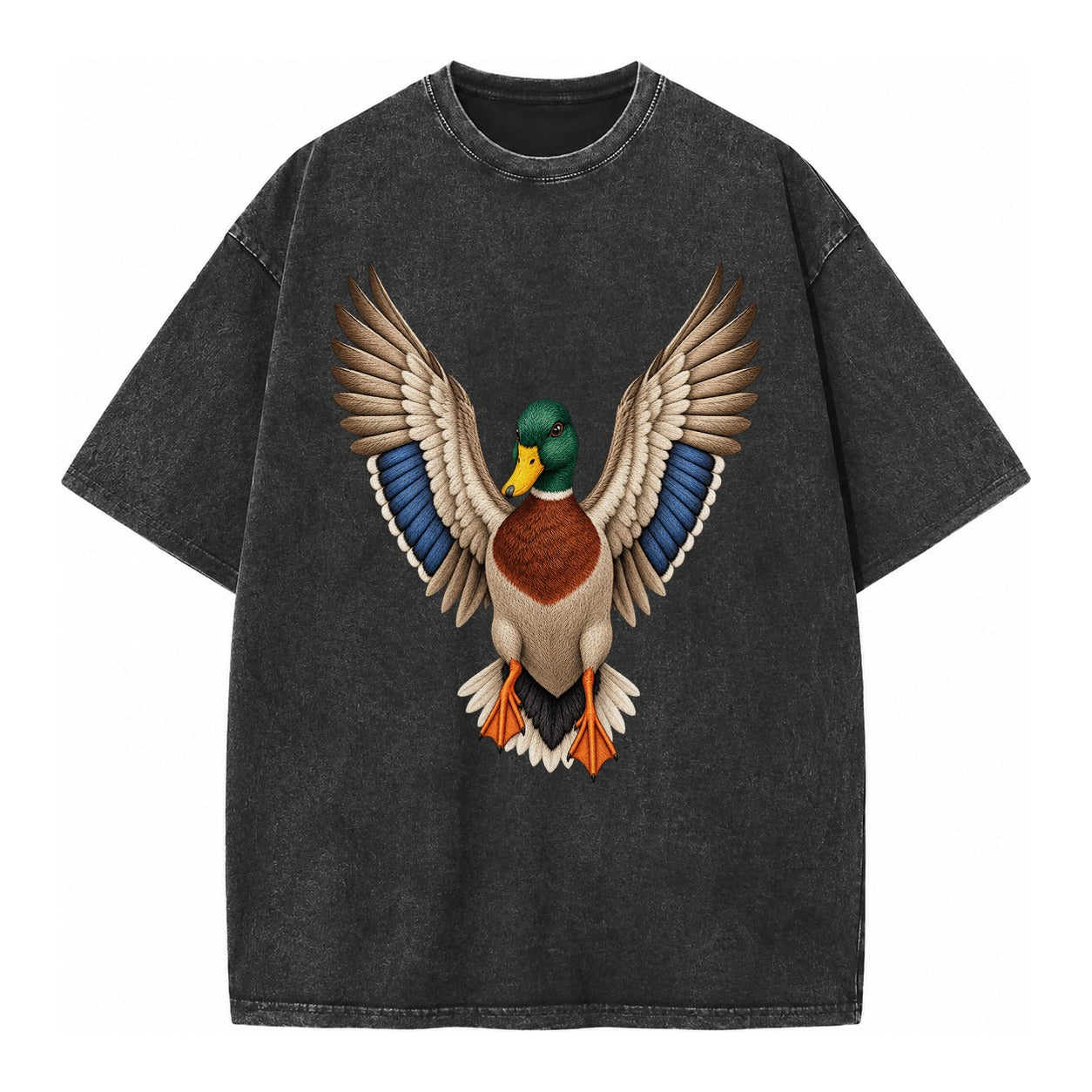 Mallard Majesty Vintage T-shirt – Black