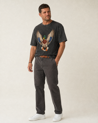 Mallard Majesty Vintage T-shirt – studio model photo