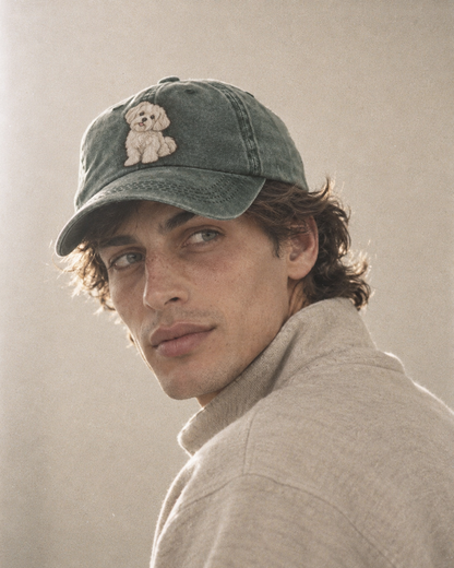 Model wearing the cap