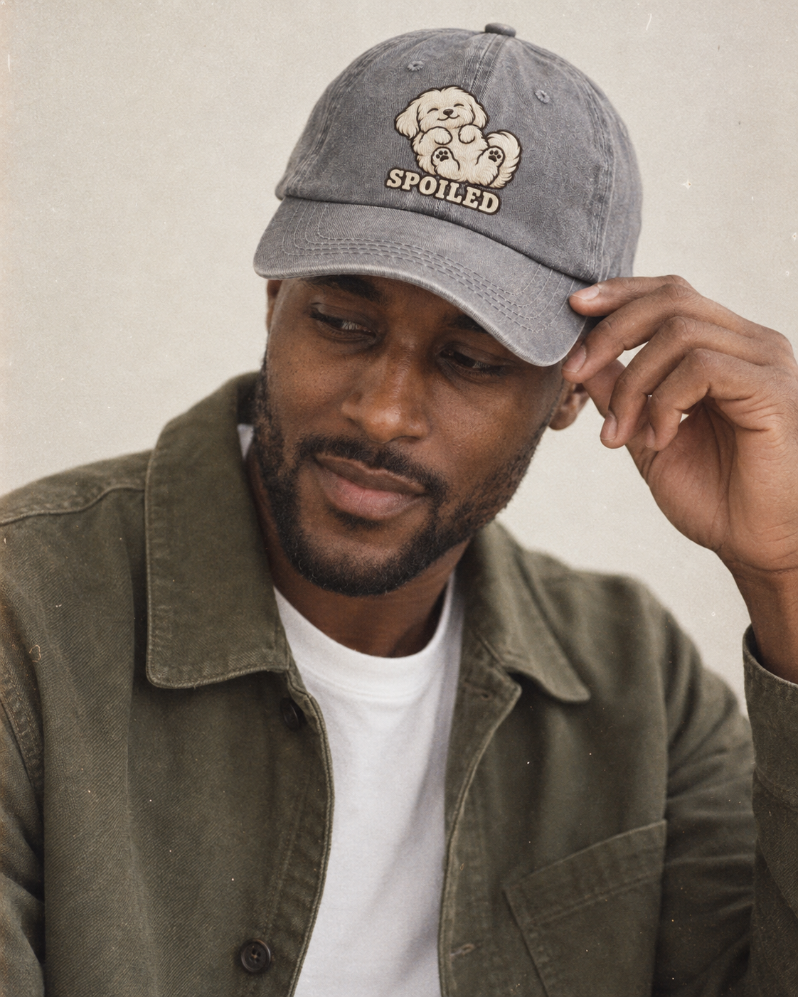 Model wearing the cap