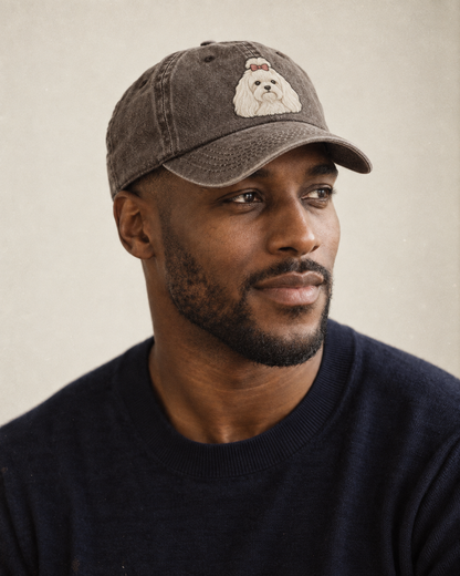 Model wearing the cap