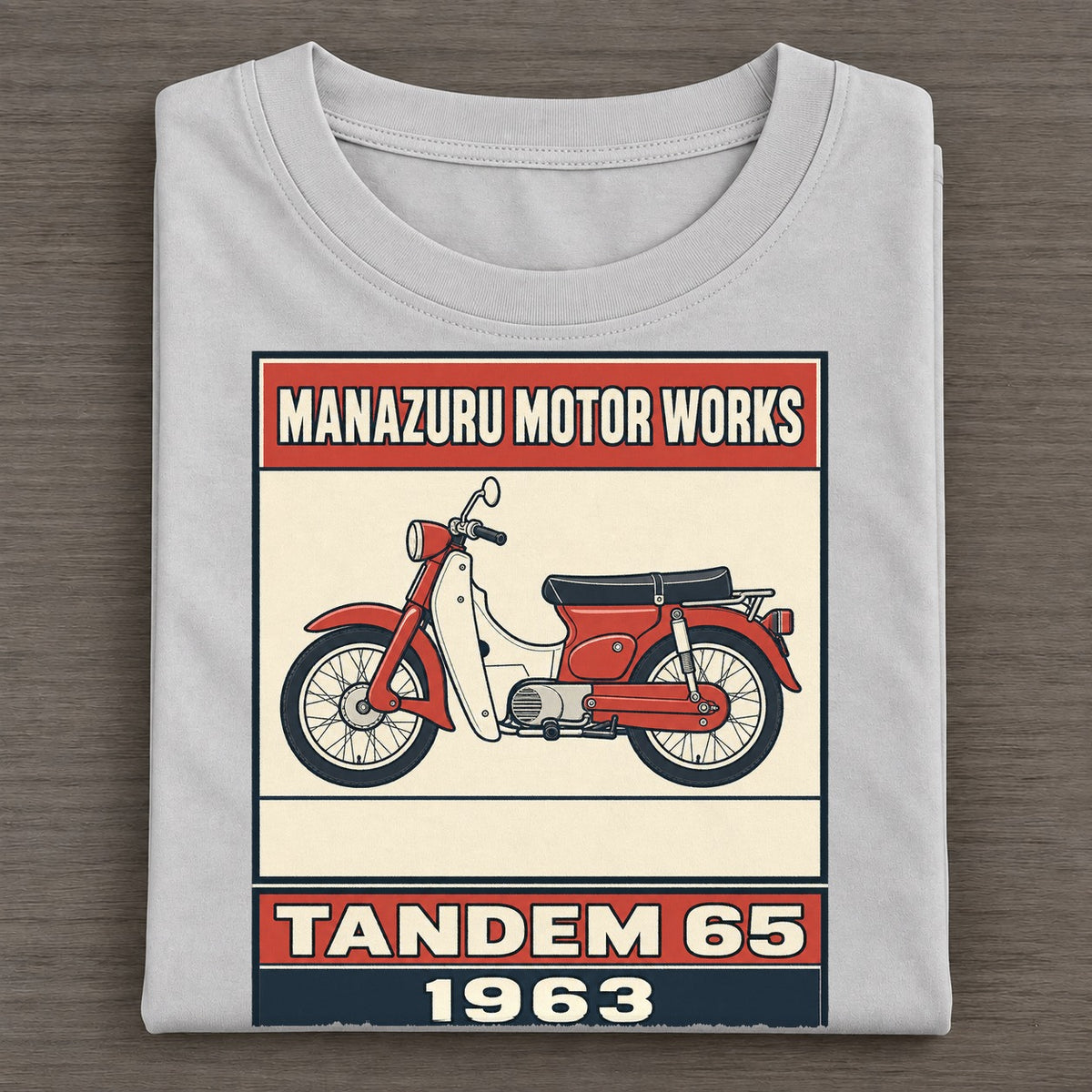 Manazuru Tandem 65 Showa Speed Plates Classic T-shirt – Grey