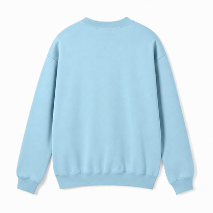 Mandala Yin Yang Pattern Fleece Sweatshirt – light-blue back view