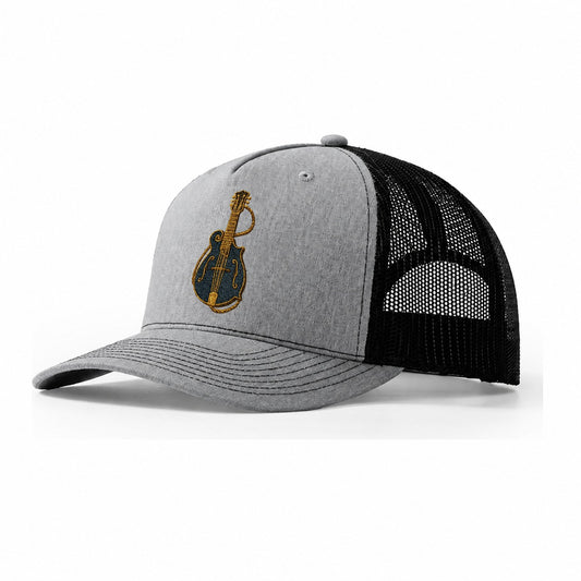 Mandolin Bluegrass Mandolin With F Holes And Double Strings Trucker Hat – Sport Grey-Black