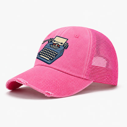 Manual Typewriter Tiny Solo Marks Washed Trucker Hat – Rose