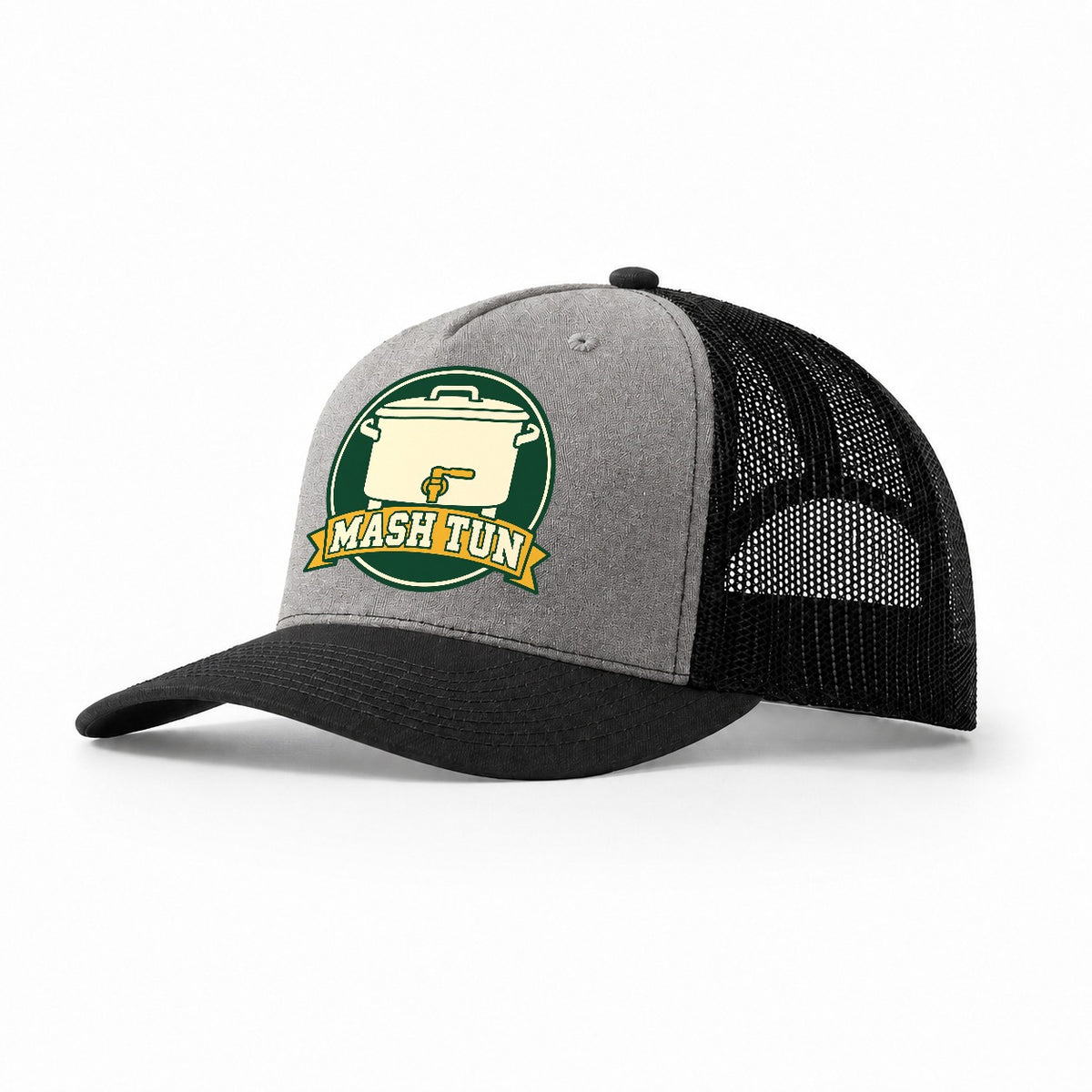 Mash Tun Plate Trucker Hat – Grey Black