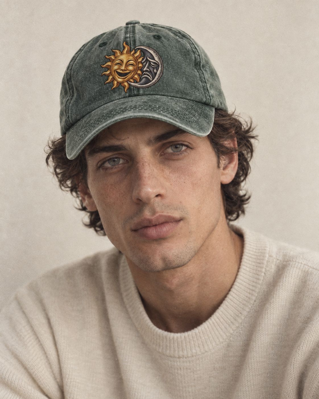 Model wearing the cap