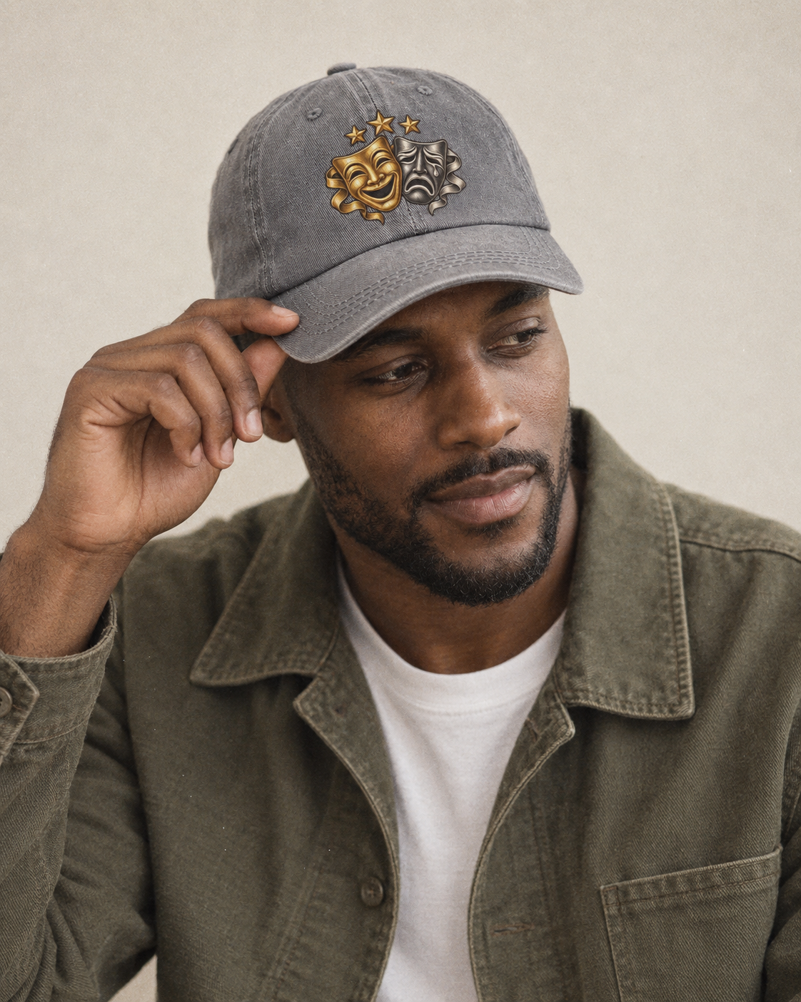 Model wearing the cap