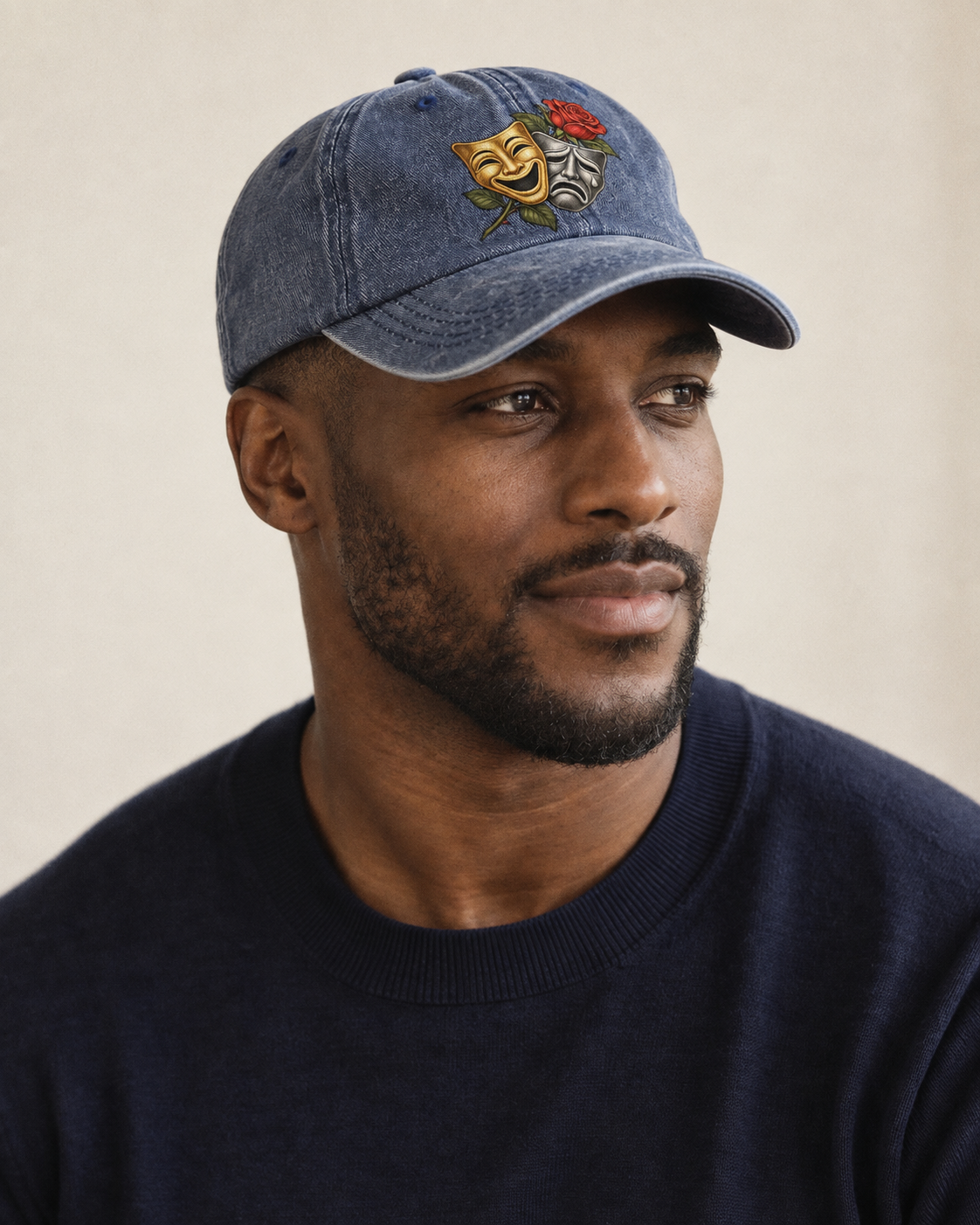 Model wearing the cap