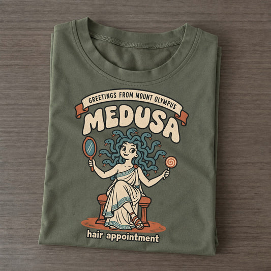Medusa Olympus Gift Shop Classic T-shirt – Army Green