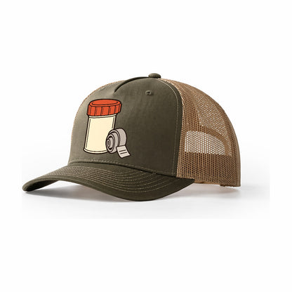 Micro Tube And Log Roll Geocaching Trucker Hat – Olive Khaki