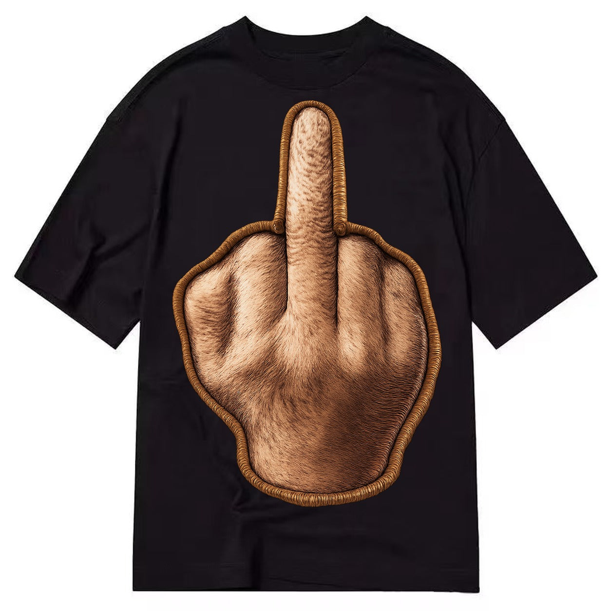 MIDDLE FINGER - hand gesture in skin tone , attitude - Classic T-shirt – Black