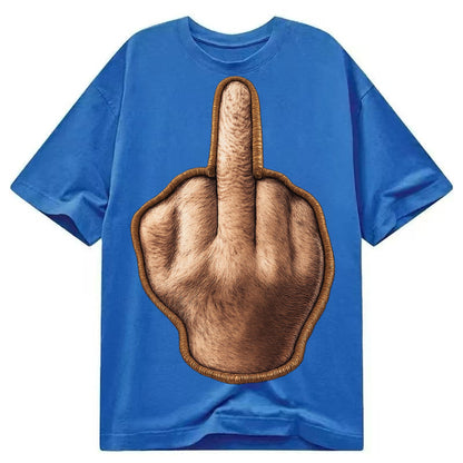 MIDDLE FINGER - hand gesture in skin tone , attitude - Classic T-shirt – Blue