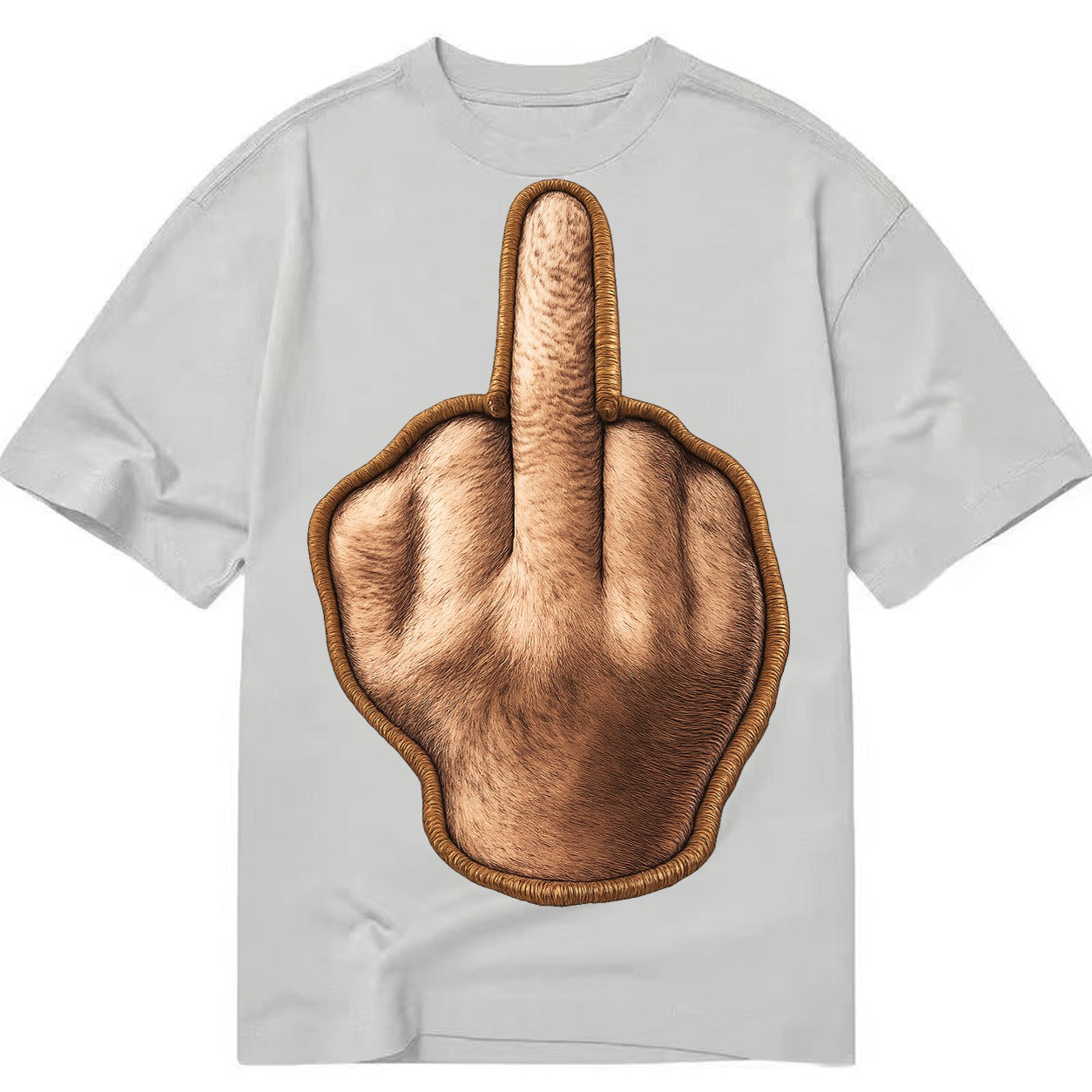 MIDDLE FINGER - hand gesture in skin tone , attitude - Classic T-shirt – Grey