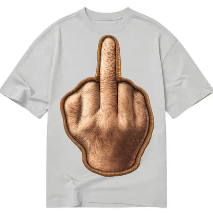 MIDDLE FINGER - hand gesture in skin tone , attitude - Classic T-shirt – Grey