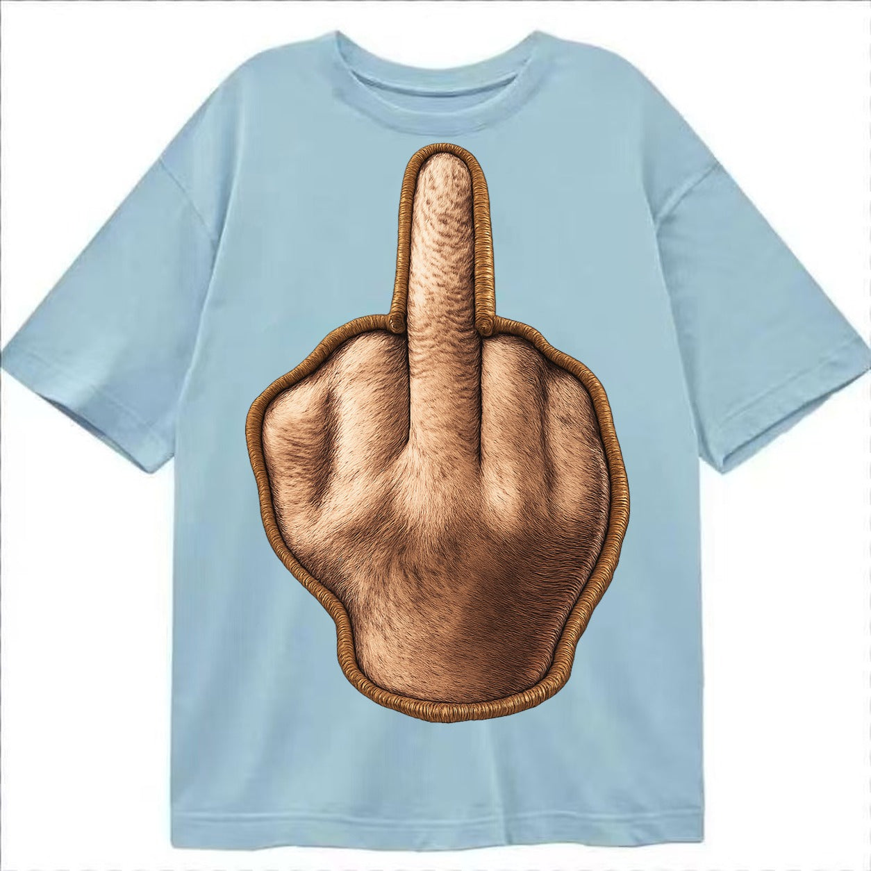MIDDLE FINGER - hand gesture in skin tone , attitude - Classic T-shirt – Light Blue