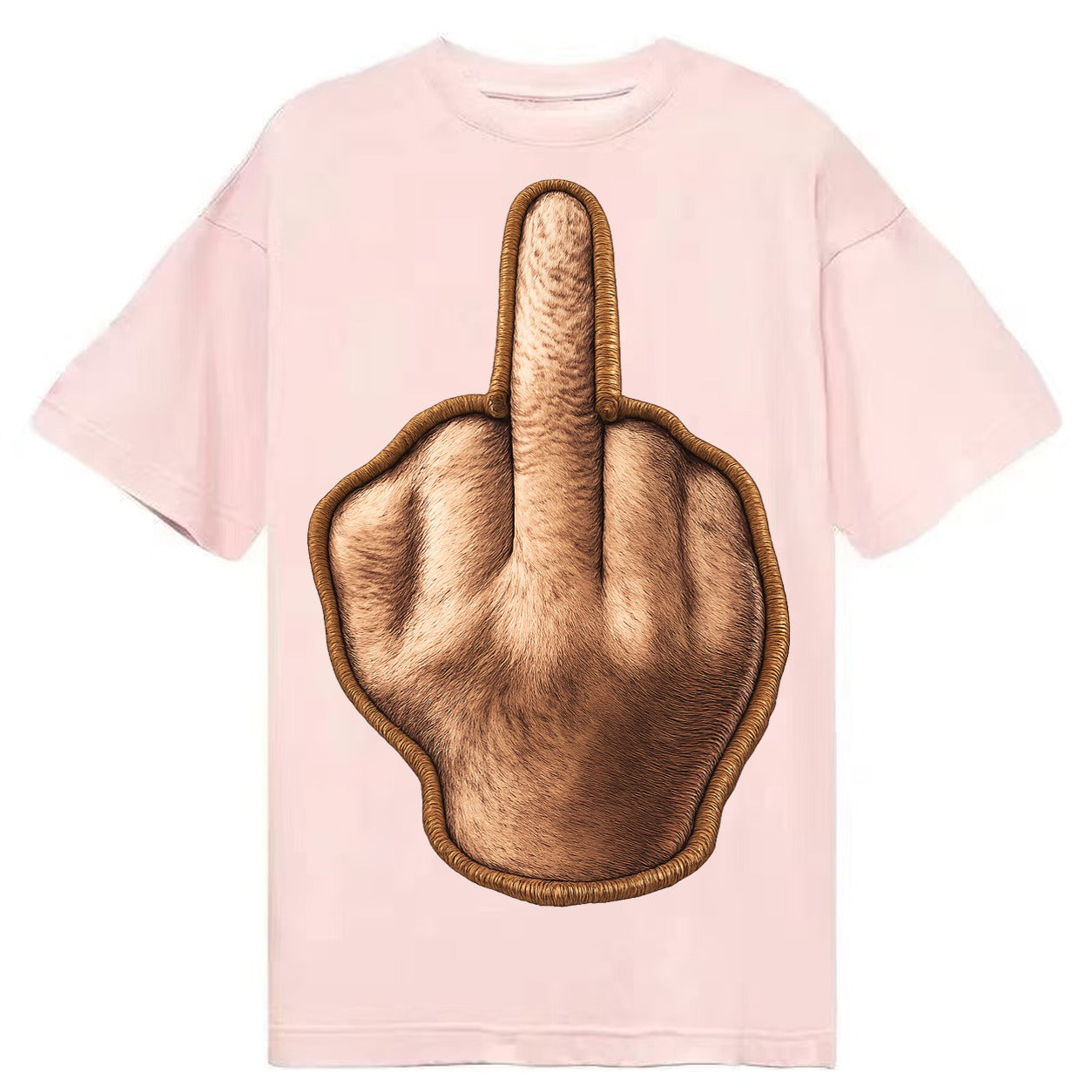 MIDDLE FINGER - hand gesture in skin tone , attitude - Classic T-shirt – Pink