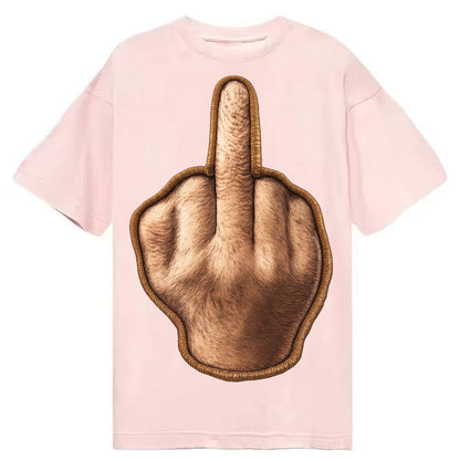 MIDDLE FINGER - hand gesture in skin tone , attitude - Classic T-shirt – Pink
