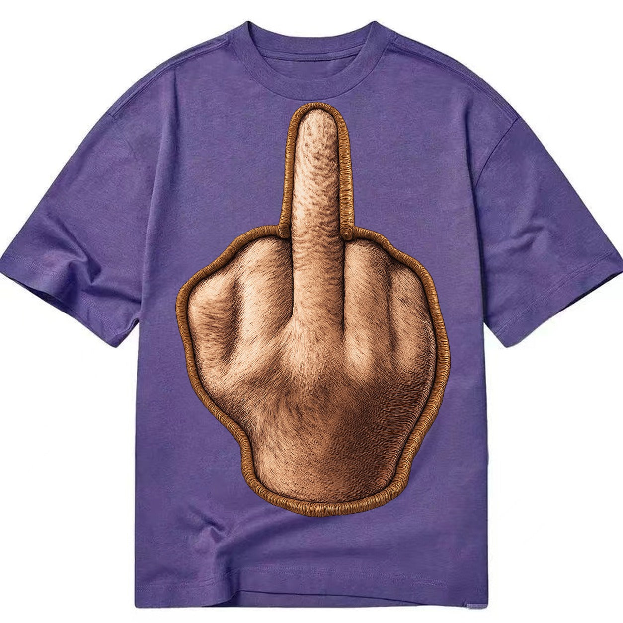MIDDLE FINGER - hand gesture in skin tone , attitude - Classic T-shirt – Purple