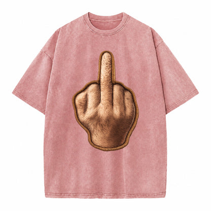 MIDDLE FINGER - hand gesture in skin tone , attitude - Vintage T-shirt – Dusty Rose(Rose)