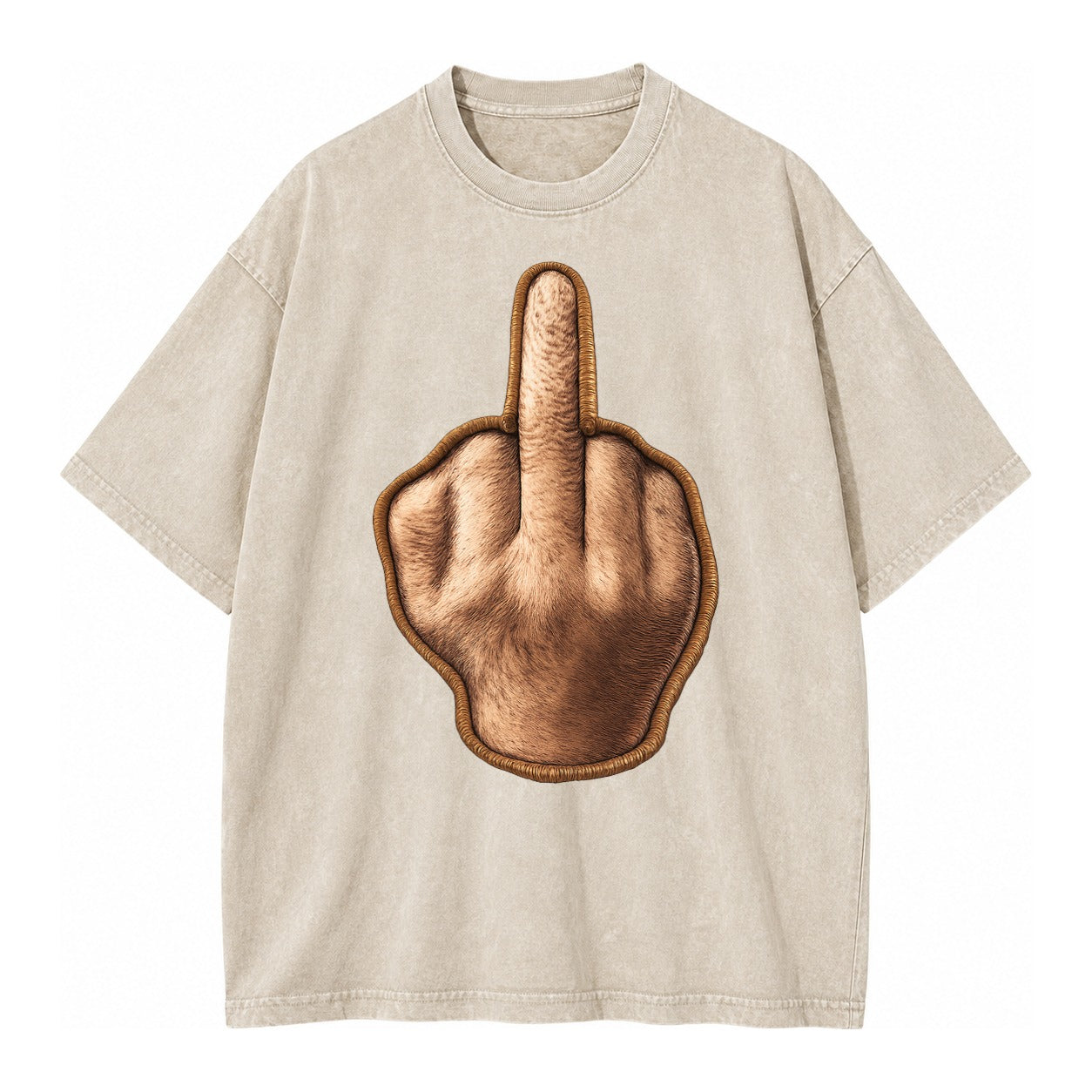 MIDDLE FINGER - hand gesture in skin tone , attitude - Vintage T-shirt – Off White