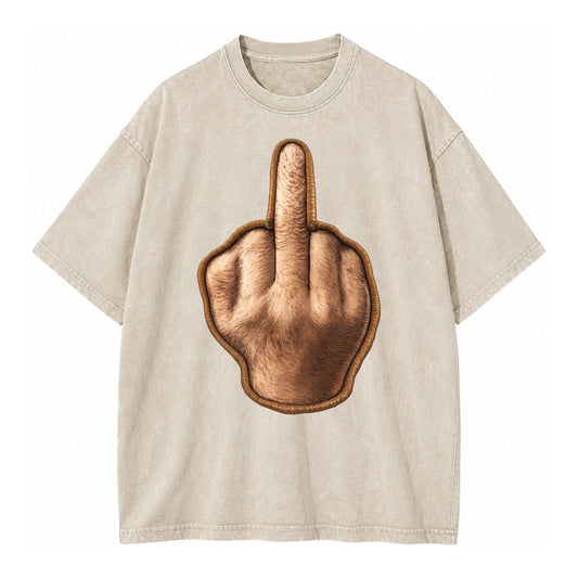 MIDDLE FINGER - hand gesture in skin tone , attitude - Vintage T-shirt – Off White