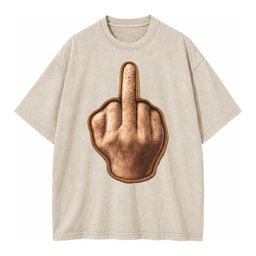 MIDDLE FINGER - hand gesture in skin tone , attitude - Vintage T-shirt