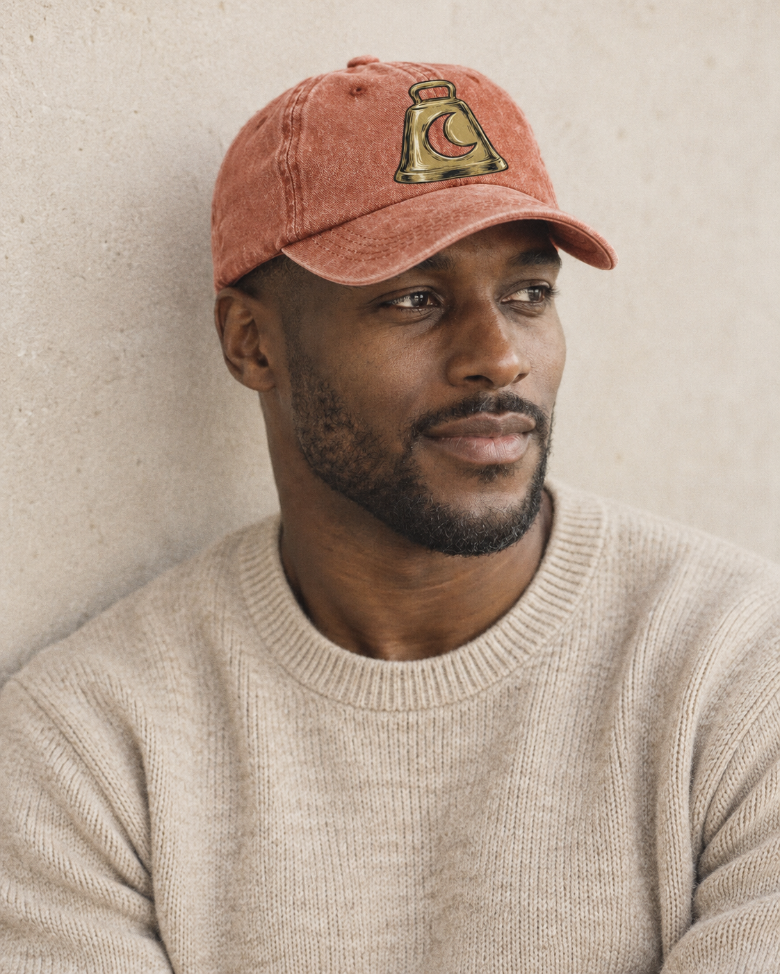 Model wearing the cap