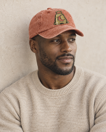Model wearing the cap