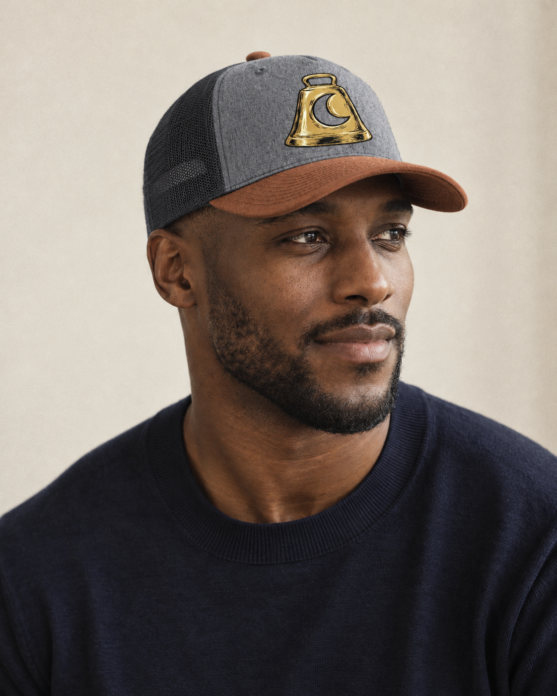 Model wearing the cap