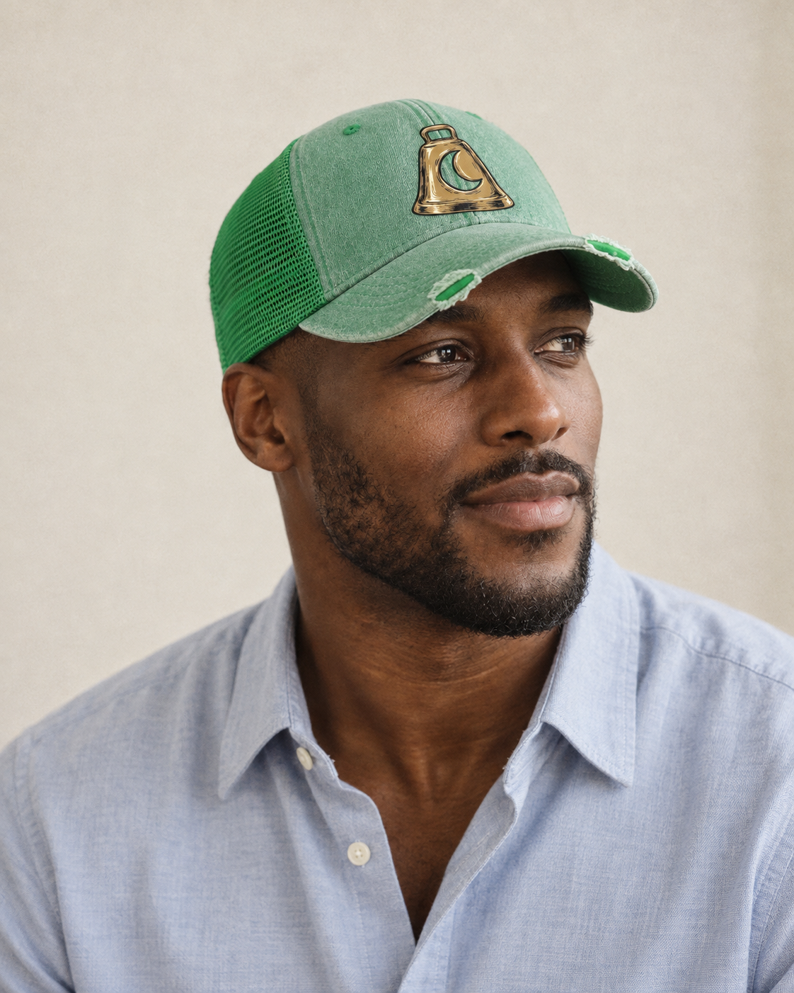 Model wearing the cap