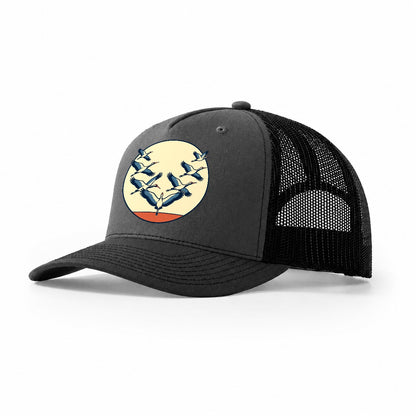 Migration Formation Birdwatching Trucker Hat – Dark Grey Black