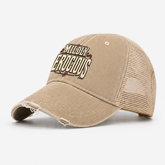 Mildly Ferocious American Wit Washed Trucker Hat – Khaki