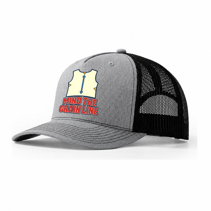 Mind The Grain Line Sewing And Quilting Trucker Hat – Sport Grey Black