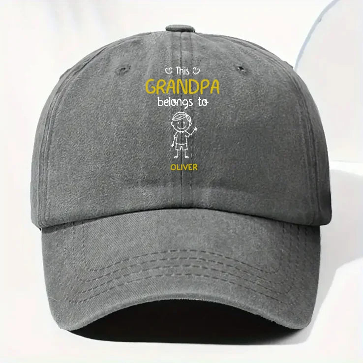 Personalized Grandpa Cap - Custom Names Vintage Denim Hat
