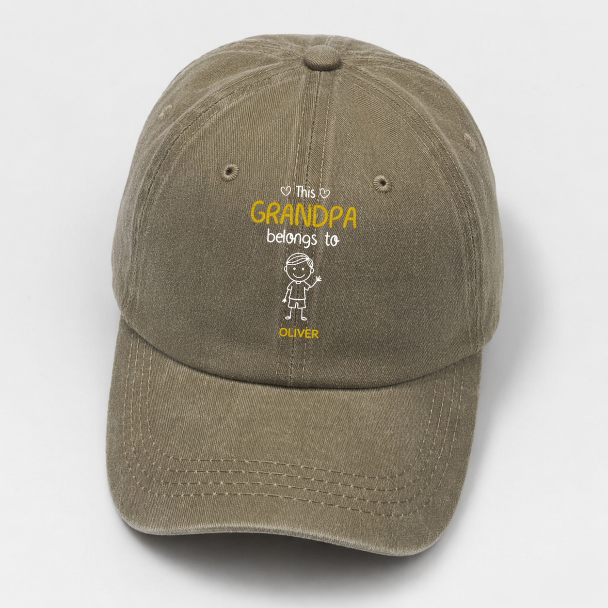 Personalized Grandpa Cap - Custom Names Vintage Denim Hat