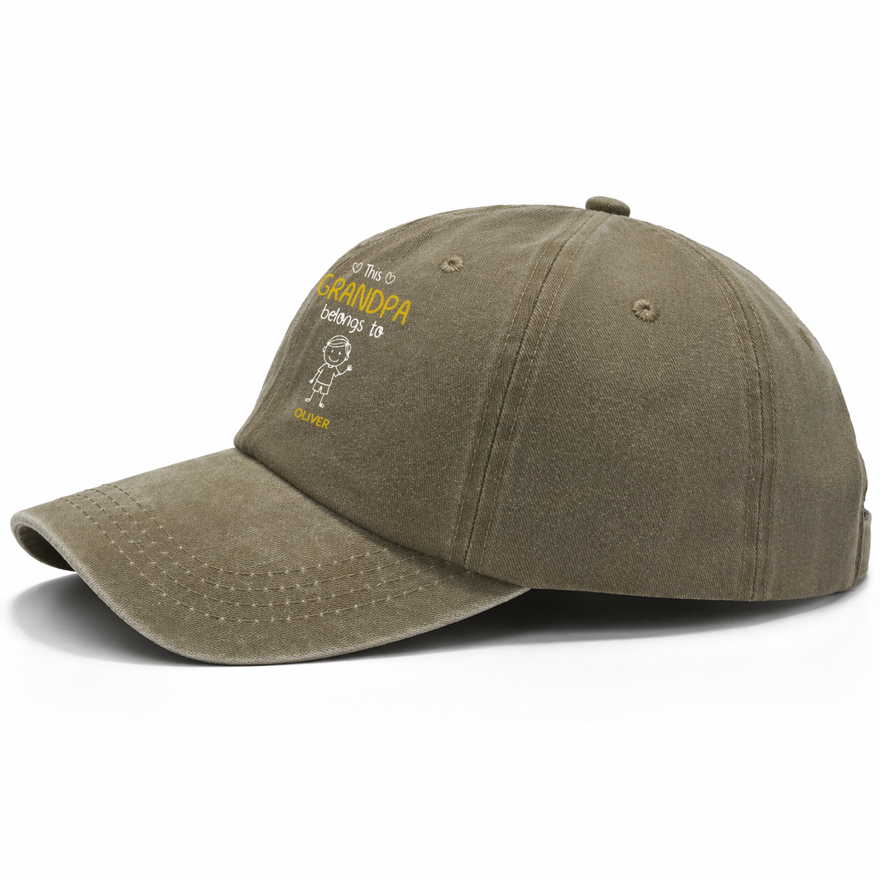 Personalized Grandpa Cap - Custom Names Vintage Denim Hat