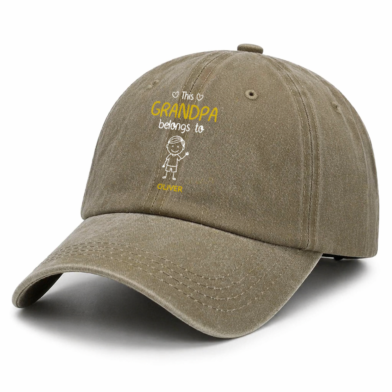 Personalized Grandpa Cap - Custom Names Vintage Denim Hat