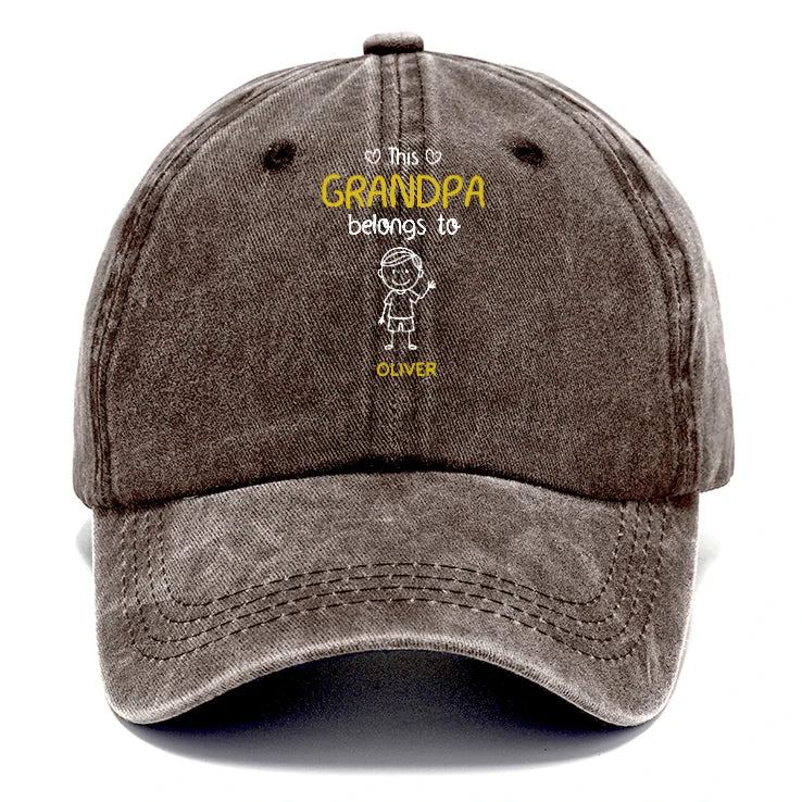 Personalized Grandpa Cap - Custom Names Vintage Denim Hat