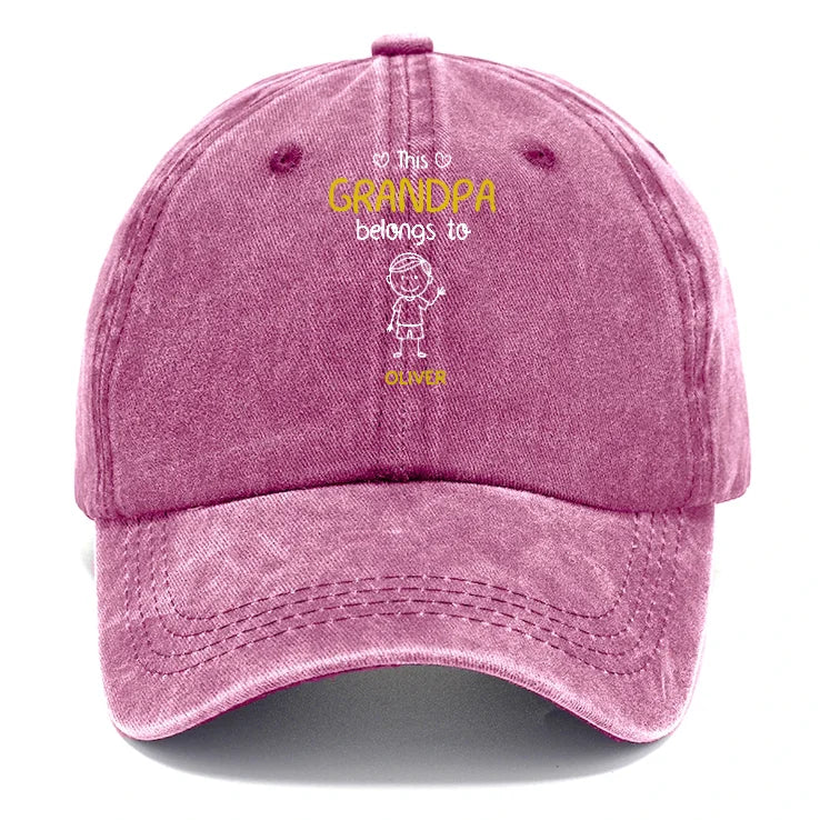 Personalized Grandpa Cap - Custom Names Vintage Denim Hat